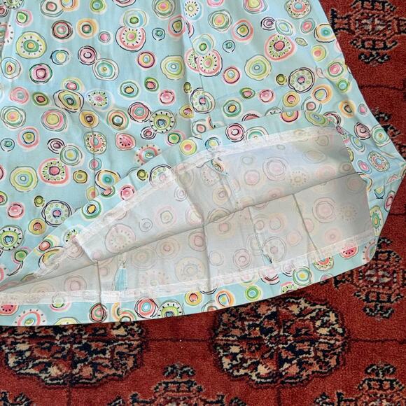 Becky & Max 4 Pale Blue Colorful Circle Print Black Trim Stretch Cotton Sundress - Picture 3 of 6